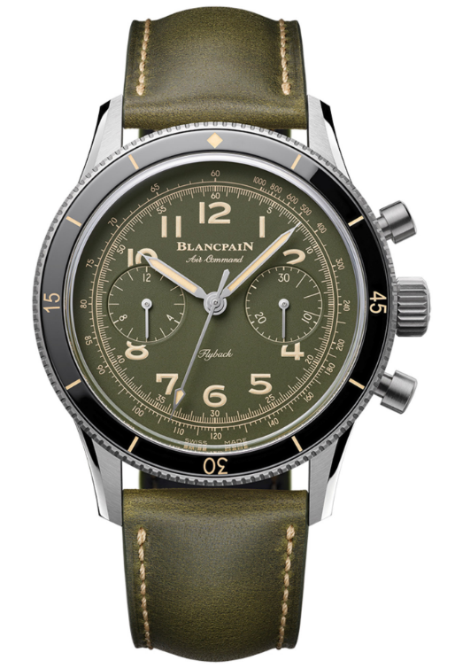 Blancpain Air Command Flyback Chronograph Camouflage Green Replica Watch AC02-12B53-63B - Click Image to Close